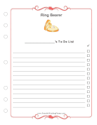 Wedding Planner Ring Bearer To Do List
